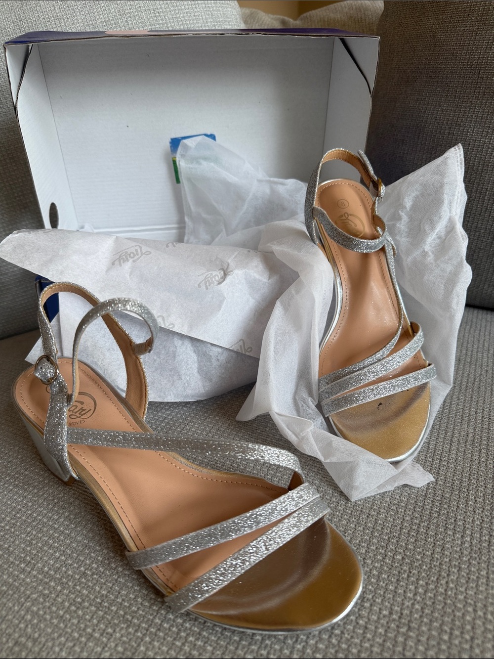 Sparkle Strappy Silver Women's Sandals